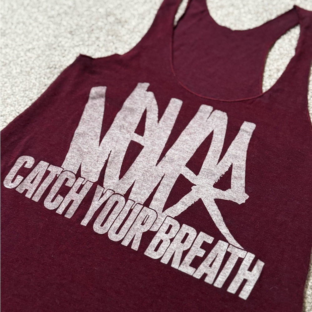 Flag Nor Fail Burgundy Muscle Tee with White Graphic